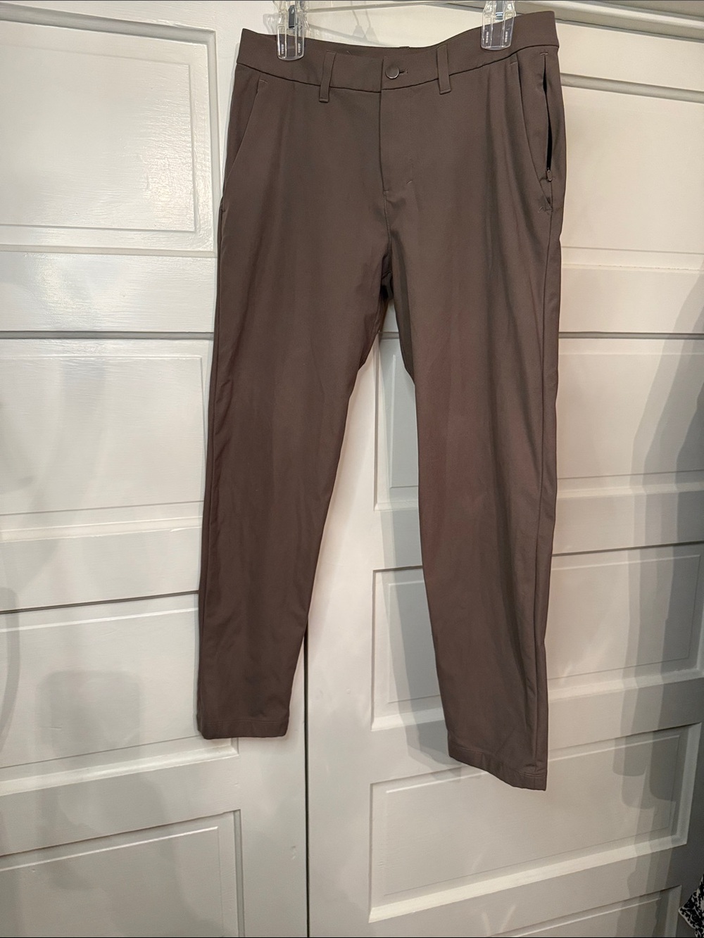 Lululemon Men’s 31 ABC Trouser Pants Brown Stretch Slim Tapered